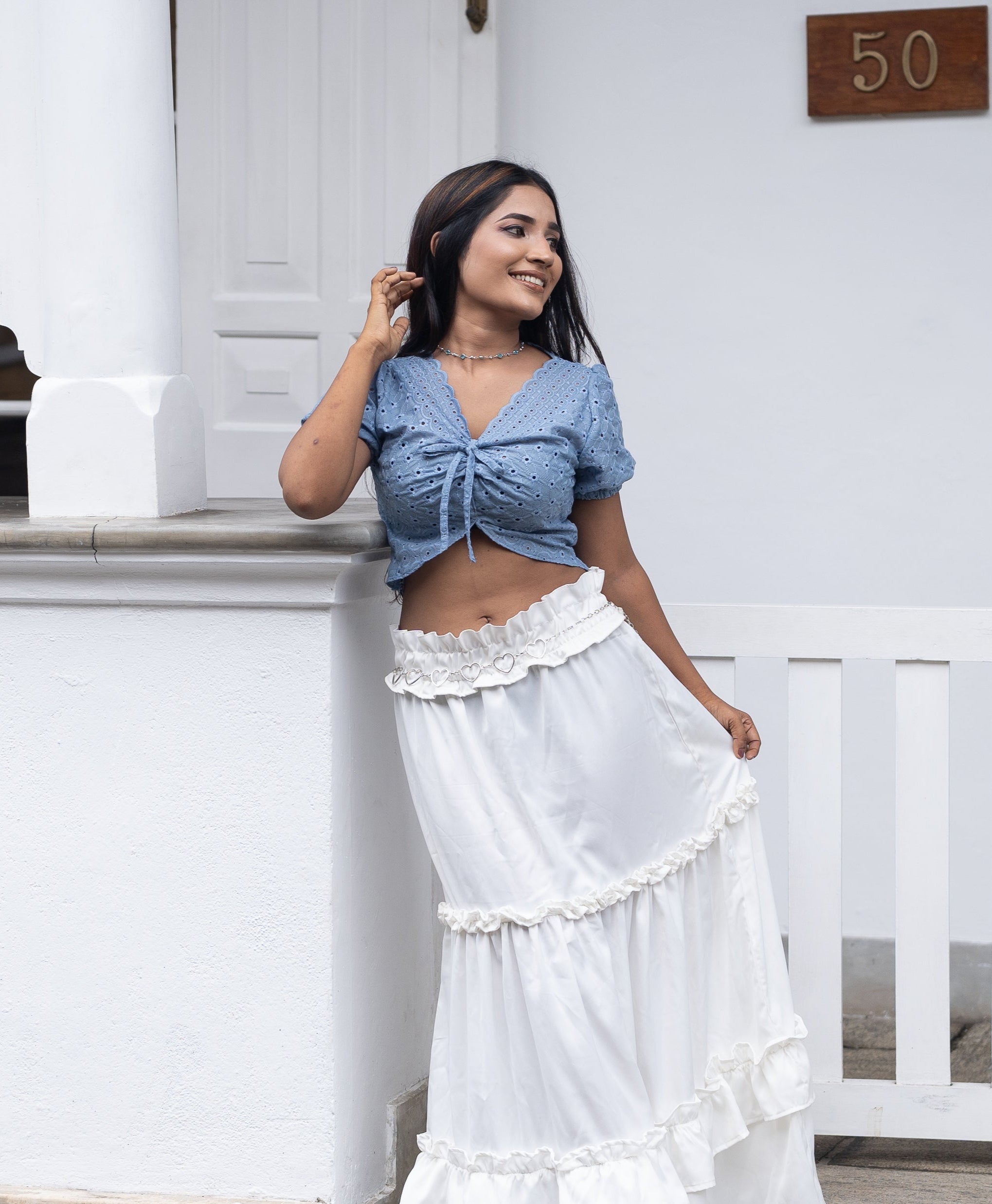 Ocean Breeze Eyelet Top